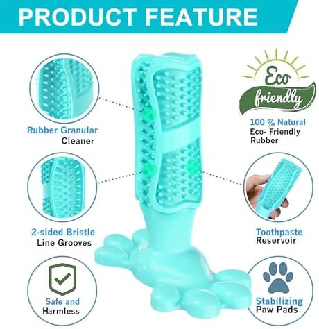 Chew Toy for Dog Toothbrush Stick Dog Toys for Aggressive Chewers Interactive Toys Treats Tough Toy to Keep Them Busy Chew for Small Dogs (Blue, M)