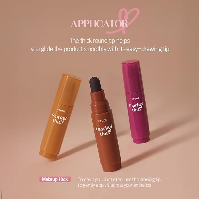 ETUDE Dear Darling Marker Tint #11 Black Currant | Hydrating & Long Lasting Lip Stain | High Pigmented Lip Maker with Easy Drawing Tip | Korean Daily Lip Tint, Korean Makeup, Kbeauty