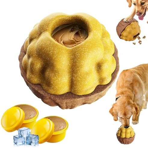 Freezable Dog Chew Toy, Long-Lasting Rubber Treat Dispenser for Aggressive Chewers, Interactive Dental Toy with Frozen Treat Holder, Easy to Clean,Anxiety Relief