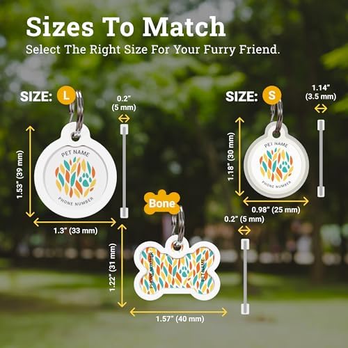 QR Code Dog Tag Personalized Pet Id Silent Cat Tags Engraved Name Plate with Online Profile («Paw Design»)