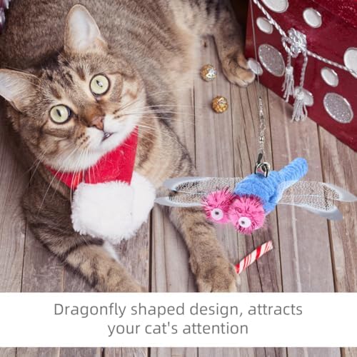 UEETEK Dragonfly Cat Toy Replacement Heads 5 pcs Cat Teaser Wand Refills Interactive Fishing Pole Toy Attachment Safe Material Indoor Play for Cats and Kittens 4.72 X 5.90 X 0.78 in