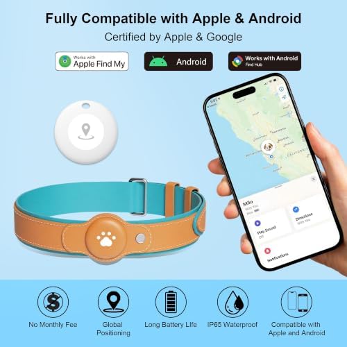 New GPS Tracker for Dogs: Smart Pet Collar with Real-Time Tracking,No Monthly Fee/Subscription (iOS & Android) Waterproof, Anti-Lost,365-Day Long Battery Life GPS Tracker Dog Collar(Tracker Included)