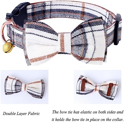 Yizepet Dog Collar with Bow Tie- Adjustable pet Collar for Dogs with Plastic Buckle Collar, Stylish Pattern for Small Medium or Large Boy and Girl Dog and Cat