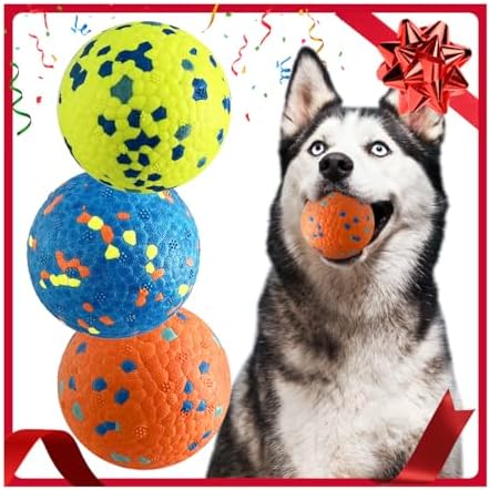 Mankoda Dog Balls, 3" Indestructible Tennis Balls for Aggressive Chewers