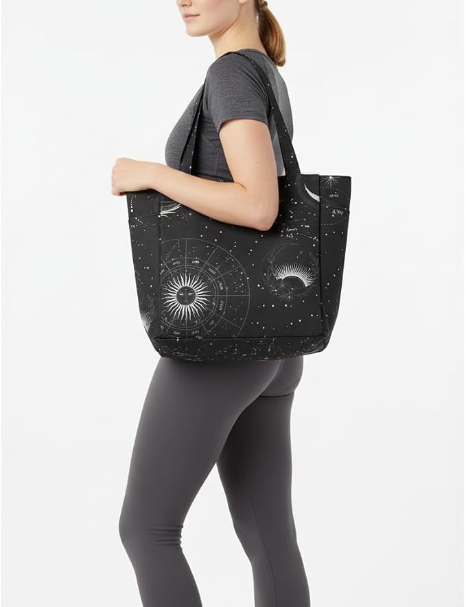 Floral Paisley Pattern Yoga Bag, Canvas Tote with Blue and Pink Design, Spacious Carrier for Yoga Mat and Accessories
