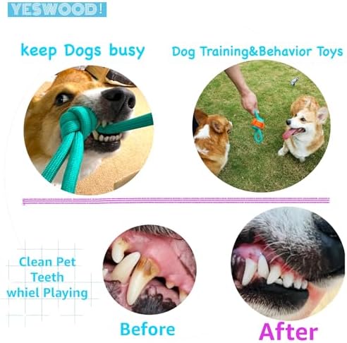 YESWOOD! Tug of War Toy with Ball,Small Fetch Rope Ball with Loop Handle