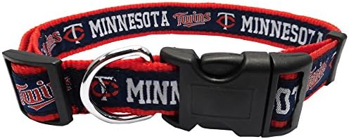 MLB Minnesota Twins Licensed PET COLLAR- Heavy-Duty, Strong, and Durable Dog Collar. Available in 29 Baseball Teams and 4 Sizes