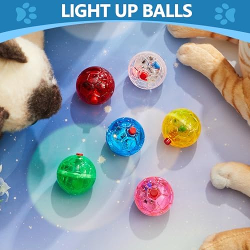 Sratte 6 Pcs Cat Ball Ghost Hunting Light up Toy, Bright Color