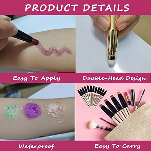 Blue Eyeshadow Stick Eyeliner pencil Makeup Cream Shimmer Smooth Eye shadow Pencil Hypoallergenic Waterproof Long Lasting Dark Light Navy Single palette Pencil Eye shadow Pen (16#)