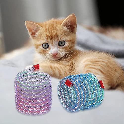 5 Pack Flexible Cat Hose Spring Toy, Colorful Interactive Cat Toy for Indoor Cats, BPA-Free Plastic Coil Spiral Springs for Kitty Pets,to Swat, Bite, Hunt (Random Color)