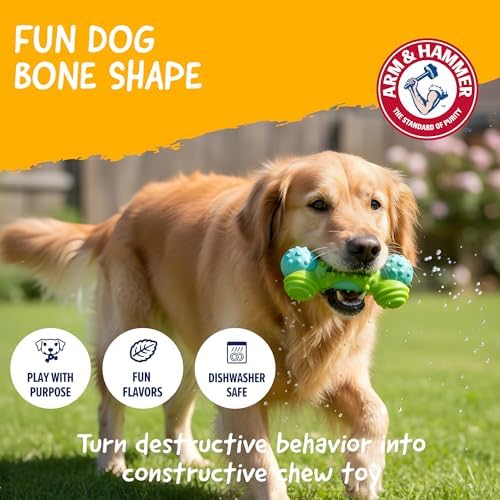 Arm & Hammer Nubbies Duality Bone Dental Dog Chew Toy, Apple Flavor, 2-Pk