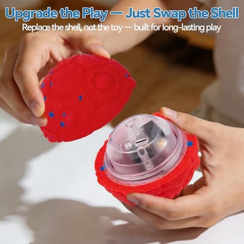 Newget Interactive Dog Toy Ball Replacement Shell, Chew-Resistant Red