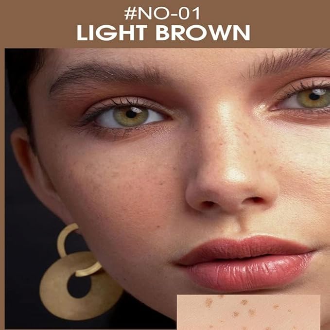 4 PCS Freckle Pen,Natural Lifelike Faux Fake Freckles Makeup Pen,Waterproof Long Lasting Quick Dry (01 Light Brown+02 Natural Coffee+03 Chestnut+04 Dark Brown)