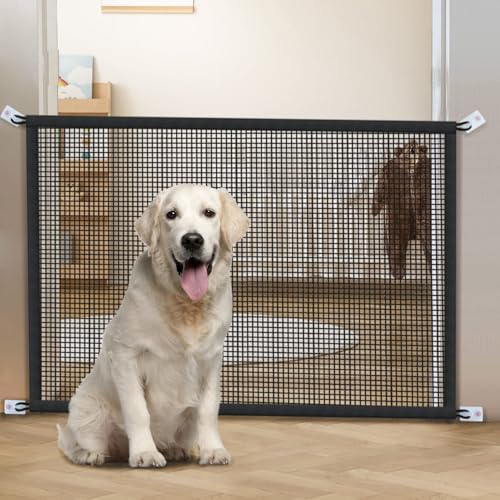 2-Pack Dog Gate for Stairs Pet Gates for The House: Dogs Screen Mesh Gate for Doorways Stairways Indoor Safety 29 inches Tall, 38 inch Wide