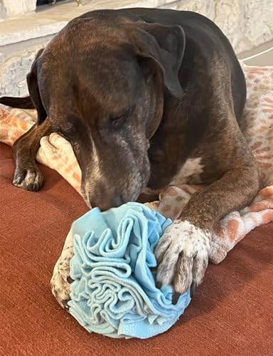 Glory To Dog Medium Breed Snuffle Foraging Dog Puzzle Ball Toy Blue Large