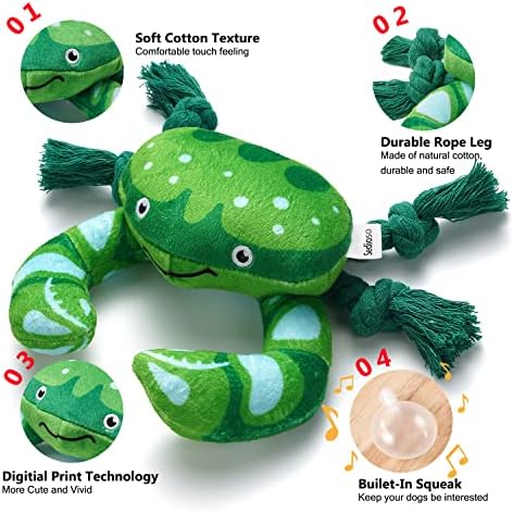Sedioso Dog Toys, Dog Plush Toy for Large Breed, Cute Squeaky Dog Toys with Crinkle Paper, Dog Chew Toys for Puppy, Small, Middle, Big Dogs (Crab)