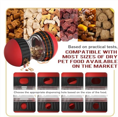 Interactive Dog Puzzle Toy - Mental Stimulation Rolling Treat Dispenser Ball & Slow Feeder Bowl Combo Set | Keeps Your Beloved Dog Focused & Busy | Extra Large Adjustable Treat Dispenser