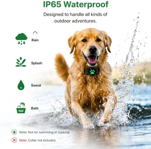 GPS Collar for Dogs, Pet Tracker for Dogs (Android Only), Waterproof Smart Tag Compatible with Google Find My, No Monthly Fee, Dog GPS Tracker Collar for Small Large Dogs (Tracker for Dog)