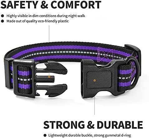 Mile High Life Reflective Dog Collar, Adjustable Lightweight Quick Release
