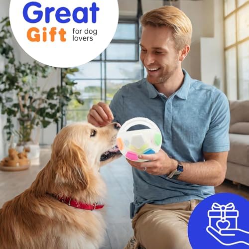 YoFellas Dog Toy Ball with Handle – Durable Squeaky Fetch Ball for Medium & Large Dogs, Floating Interactive Chew Toy for Water Play, Training & Outdoor Games