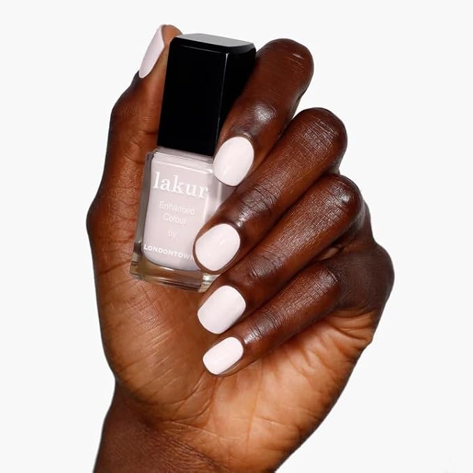 LONDONTOWN lakur Nail Polish - Chip-Resistant, Non-Toxic, Conditions & Hydrates Nails | Glossy Pastel Powder Pink, Macaroon at Noon, .40 fl oz