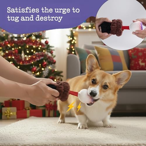 Fuzzwoof 5 Pack Halloween Dog Squeak Toys, Spooky Snacks + Skull Rope Large Dog Tug Toys, Food Theme Plush Puppy Interactive Toys for Fun & Teeth Cleaning
