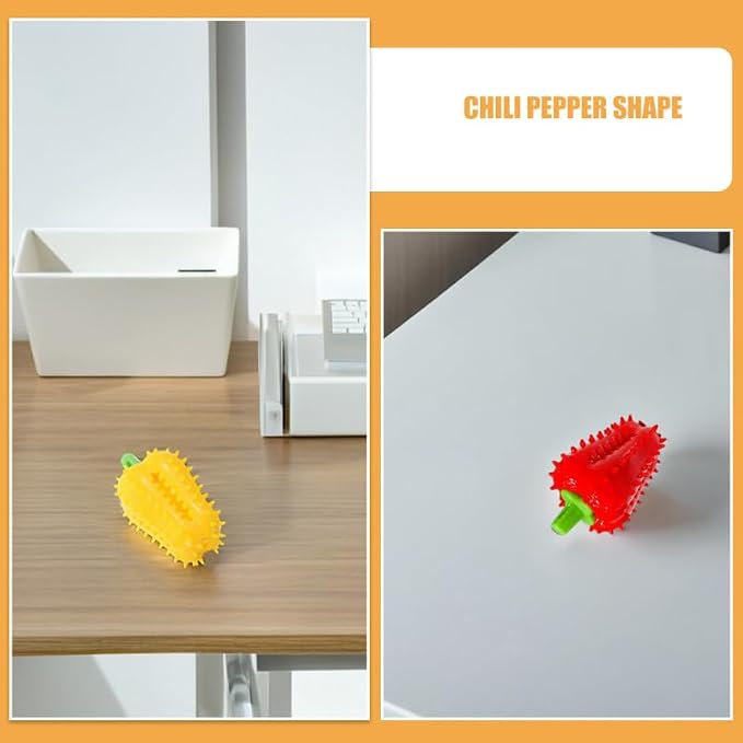 UPKOCH Dog Treat Dispenser Balls Chili Pepper Shaped Pet Feeding Toy for Teeth Cleaning Scent Stimulation Self-Entertainment 2 Pack 4.33 X 2.55 X 2.55 in
