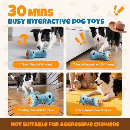FOXMM Interactive Treat Dispensing Dog Toys – Adjustable Puzzle Toy