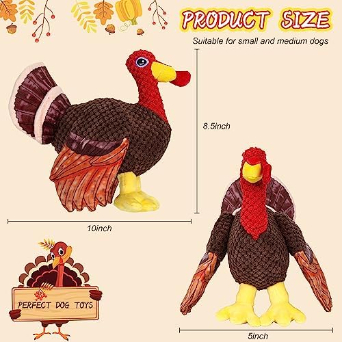 Thanksgiving Turkey Dog Toy for Small Medium Puppies, Fall Dog Toys