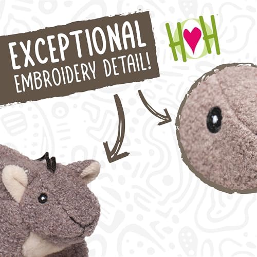 HuggleHounds Plush Dog Toy - Fuzzy Dog Toy, Soft Fleece, Interactive Durable Stuffed for Small and Large Breeds with Squeaker - Feller Squirrel, Small