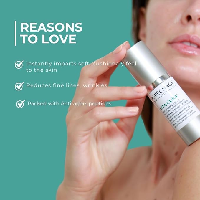 Repechage Vita Cura Triple Firming Cream. Anti Aging Face + Neck Moisturizer Cream. Clinically Proven to Help Improve the Appearance of Skin Firmness, Lines & Wrinkles 1fl oz/30ml