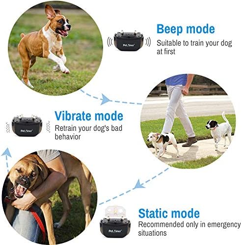 Petrainer PET998DRB2 Dog Training Collar with Remote for 2 Dogs, Rechargeable Waterproof Dog Remote Collar with Beep, Vibration and Static Electronic Dog Collar, 1000 ft Range