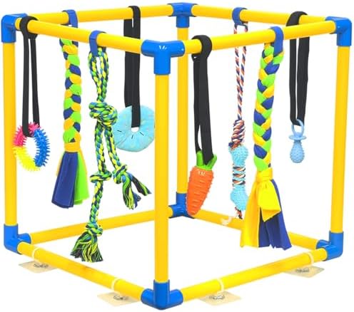 Puppy Play Gym with 8 Hanging Toys for Teething & Chewing, Small Dogs