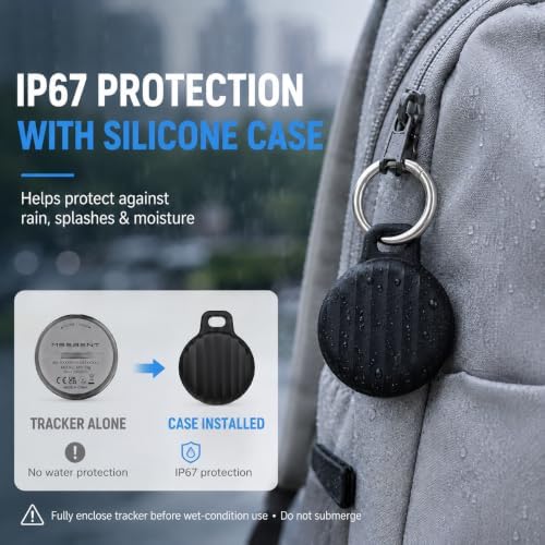 Tracker Tag (4 Pack) - Apple MFi Certified & IP67 Waterproof | Works with Apple Find My Network (iOS) to Track Keys, Wallet, Luggage & More