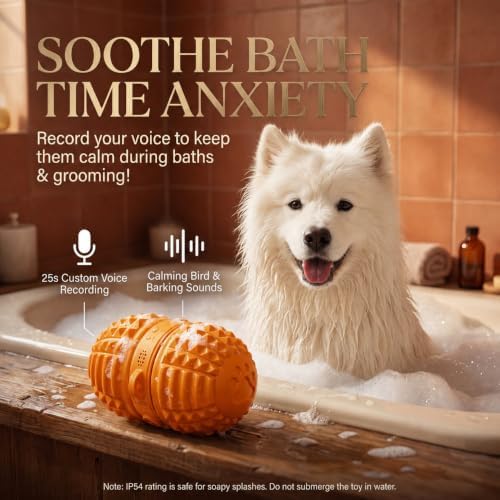 Smart Interactive Dog Toy, 8 Modes Automatic Rolling Ball with a Recording Function, Food-Grade Rubber Material Interactive Dog Ball for Medium and Large Dogs