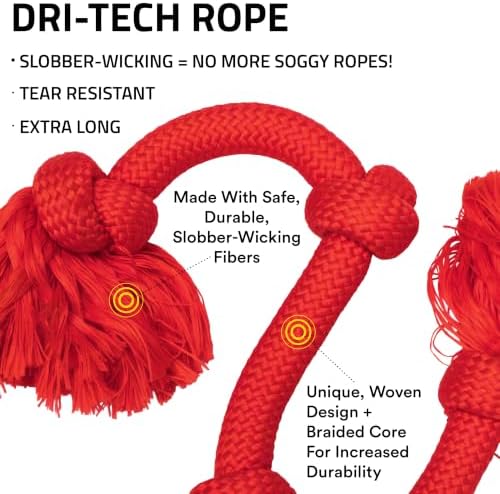 Playology Tug Rope Dog Toys for Large Breed Dogs - Mega Size, Beef Scent