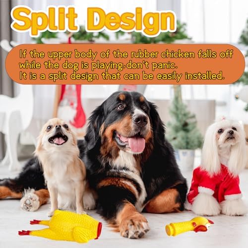 Screaming Chicken Squeaky Rubber Toy,12 Inch Dog Toy Gag Gifts Prank