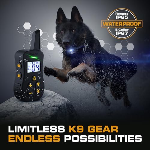 INVIROX Ultra K9 Dog Shock Collar, 124 Levels, Night Light, IP67 Waterproof (Black, 2 Dog)