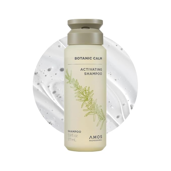 AMOS PROFESSIONAL Botanic Calm Activating Shampoo l Vegan Scalp & Hair Strengthening Shampoo with Rosemary and Biotin, Sulfate Free, 5.9 fl.oz