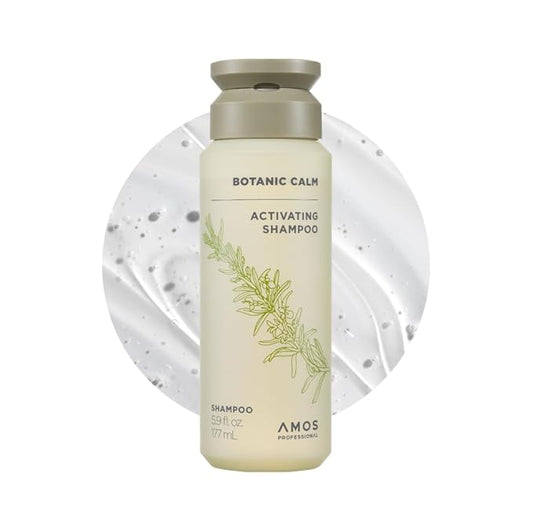 AMOS PROFESSIONAL Botanic Calm Activating Shampoo l Vegan Scalp & Hair Strengthening Shampoo with Rosemary and Biotin, Sulfate Free, 5.9 fl.oz