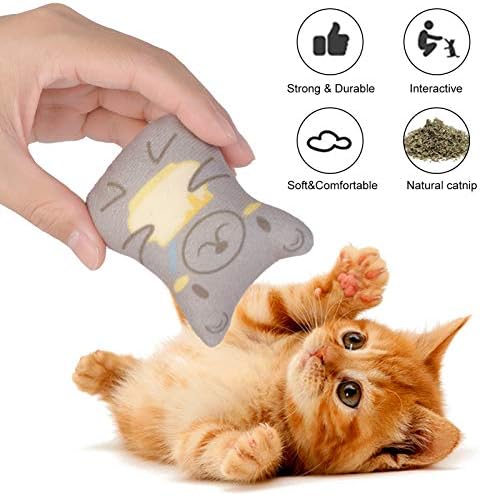 Catnip Toys for Indoor Cats - 5PCS Plush Cat Chew Toys Teething Interactive Catnip Filled Kitten Toy Soft Pet Toy