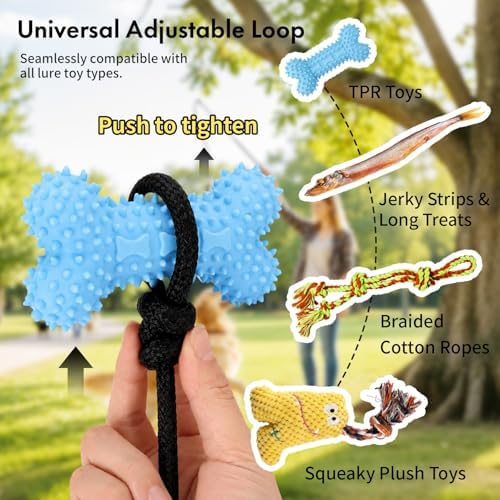 Flirt Pole for Dogs Heavy Duty - Upgraded 33" Detachable Dog Pole Toy with 5 Varied Lures, Includes XL Carry Bag