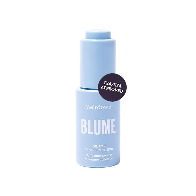Blume Meltdown Face Oil for Women & Men - Non-Comedogenic Acne Serum with Rosehip Oil, Blue Tansy & Black Cumin Seed - Helps Reduce Redness, Smooth Texture & Hydrate - Cruelty-Free & Vegan (0.5 oz)