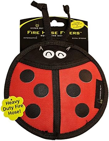 Hyper Pet Firehose Flyers Ladybug Durable Squeaky Dog Toy 9.8 x 1.2 x 6.5 inches