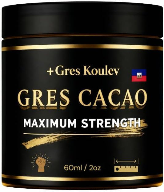 Gres Koulev Organic 100% Haitian Gres Cacao Oil for Men | Pure Chemical-Free Wellness Massage Oil | Authentically Sourced | Fast Absorbing | 4 oz (1oz)