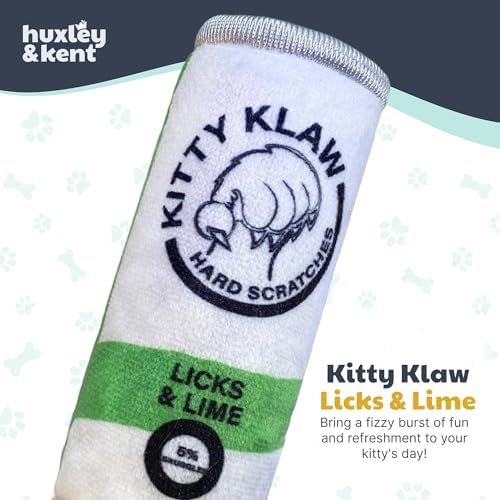 Huxley & Kent Plush Crinkle Catnip Cat Toy, Kitty Klaw Licks & Lime
