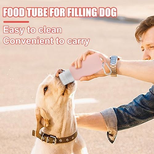 Refillable Silicone Travel Bottle for Dog 3oz (90ml) | Small Refillable Squeeze Bottles with Carabiner | Food-Safe Material