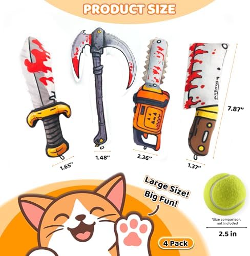 4PCS Catnip Cat Kicker Toys [8000mg Premium Catnip] 7.87 Inches