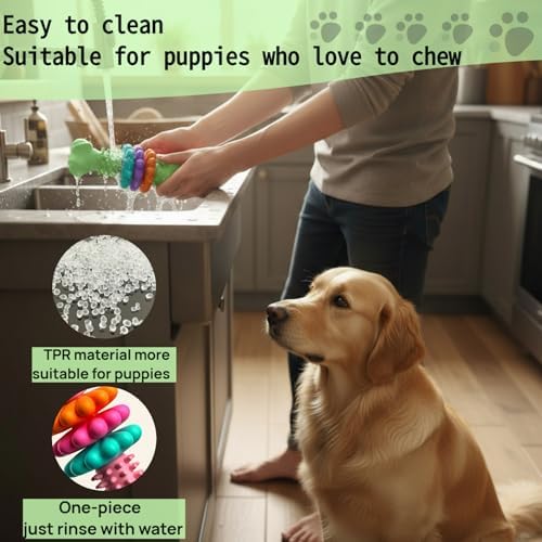 Puppy Teething Toy, Durable Chew Toy for Small Dogs, Interactive Bone Toy to Keep Puppies Busy, Teeth Cleaning Dog Toy for Small Breeds