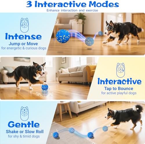 Smart Dog Ball Interactive Dog Toy with Remote Control,Automatic Moving,Bouncing and Rotating 3 Modes,E-TPU Material Aggressive Chewers,IPX7 Waterproof,Rolling Ball for Large Medium Dogs